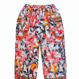 NWOT - Karma Nepal Craft Kantha Jogger Pants - Floral Print Handmade - Size S/M